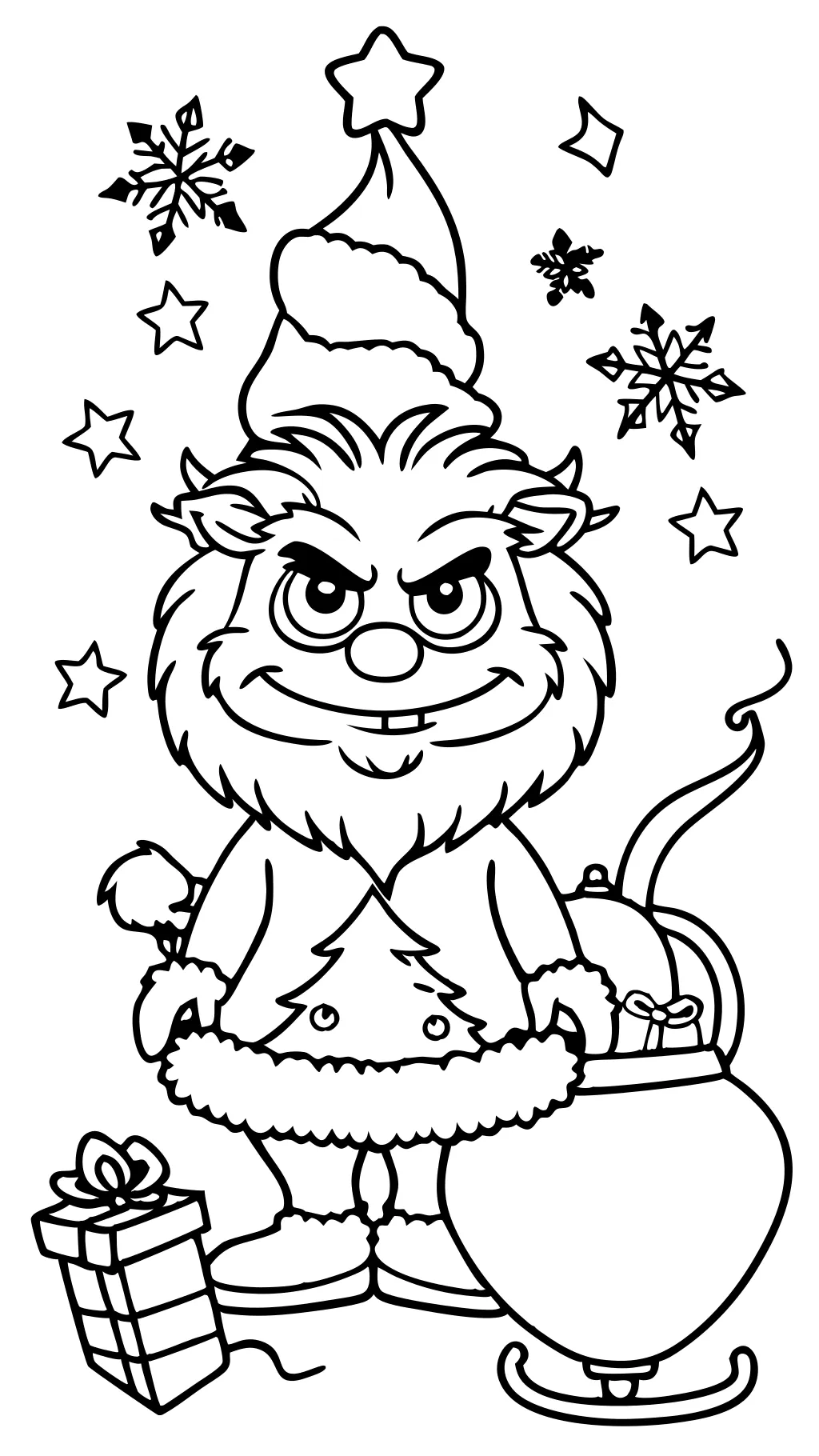 Grinch para colorear de Navidad imprimibles